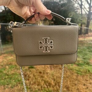 Tory Burch Kira Chain Gray Leather Crossbody Bag Shoulder Bag 10005626 May 2020